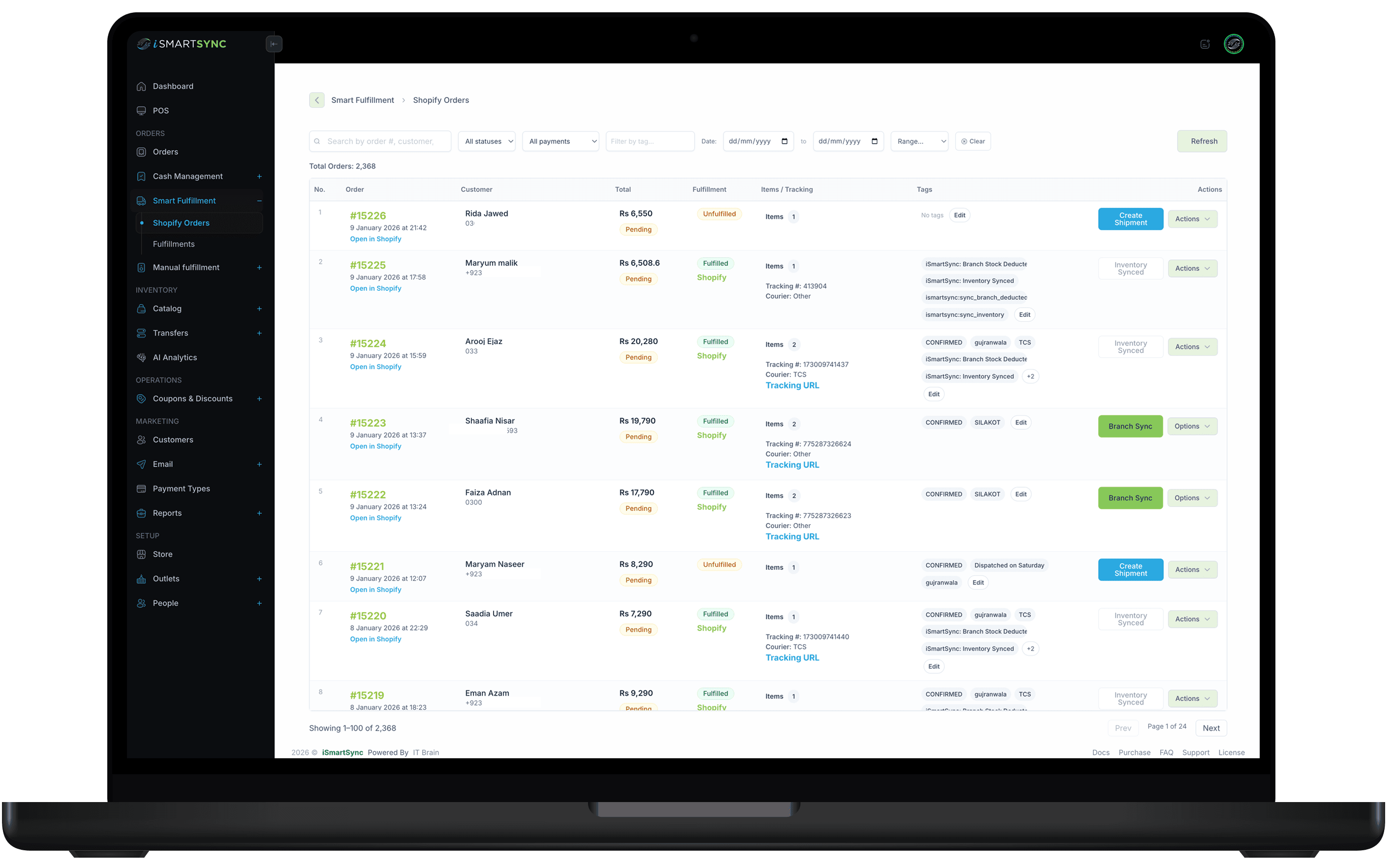 Shopify order fulfillment through POS using iSmartSync