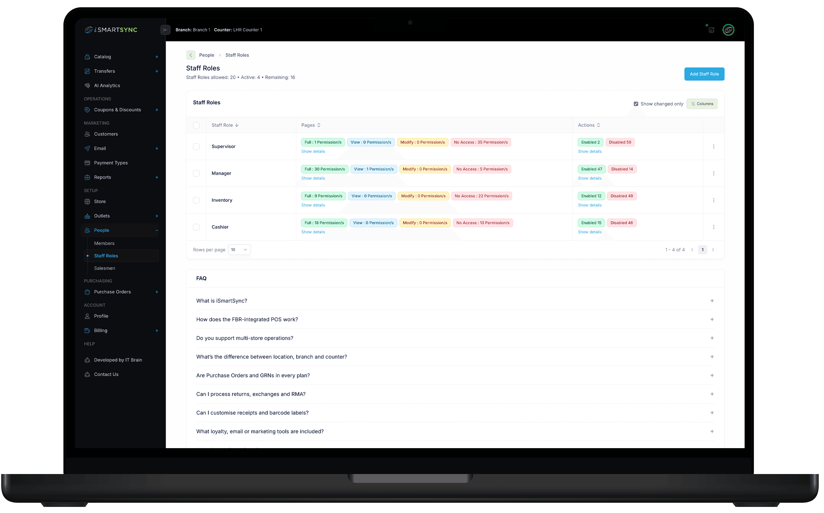 Staff Roles & Permissions for Retail POS | iSmartSync