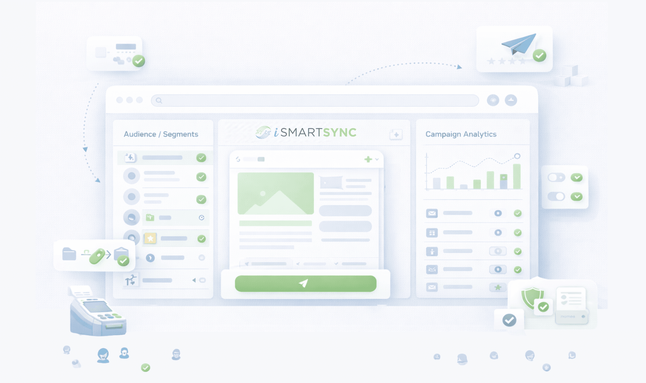 Email marketing dashboard inside iSmartSync POS