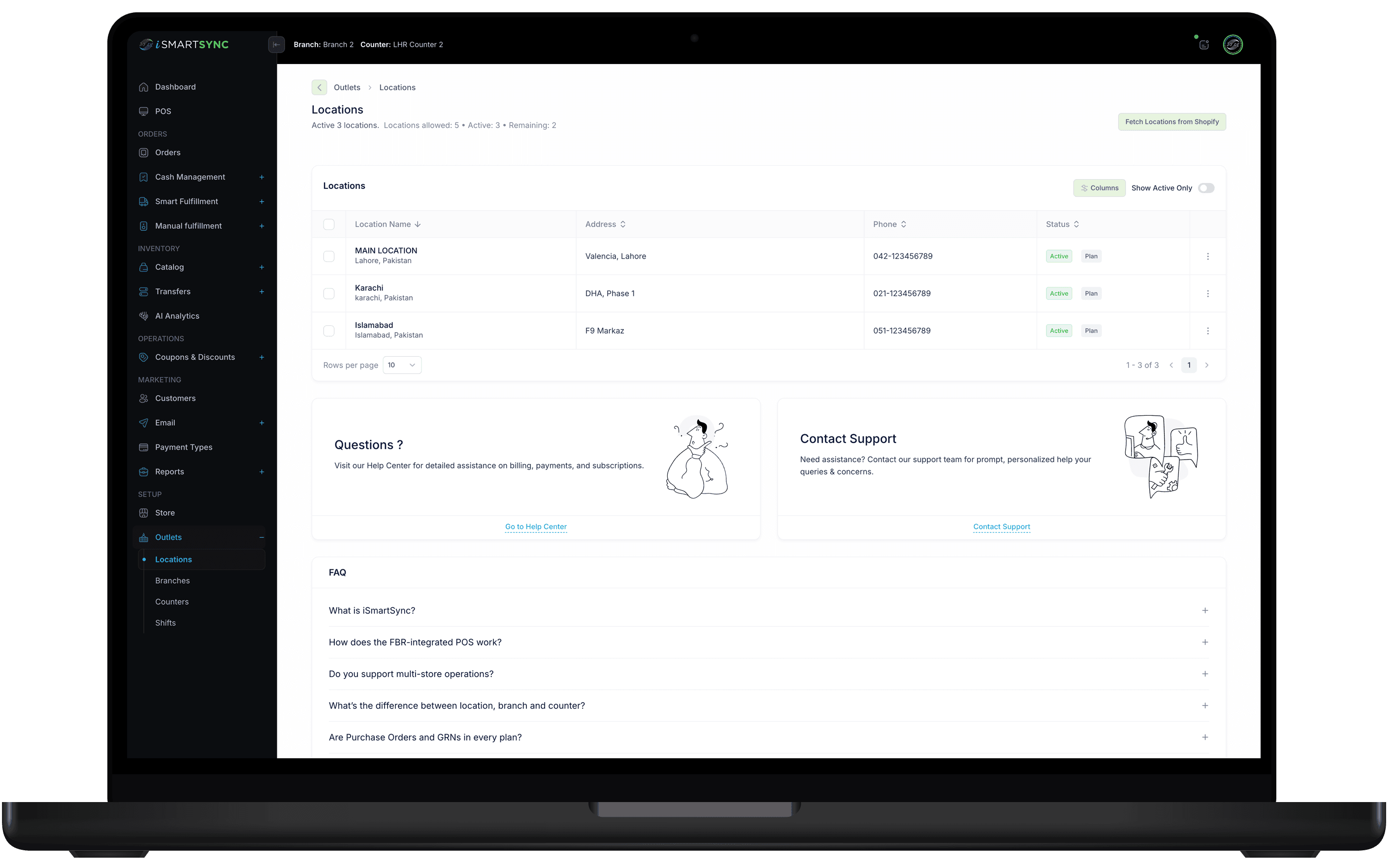 Multi-location inventory management with iSmartSync