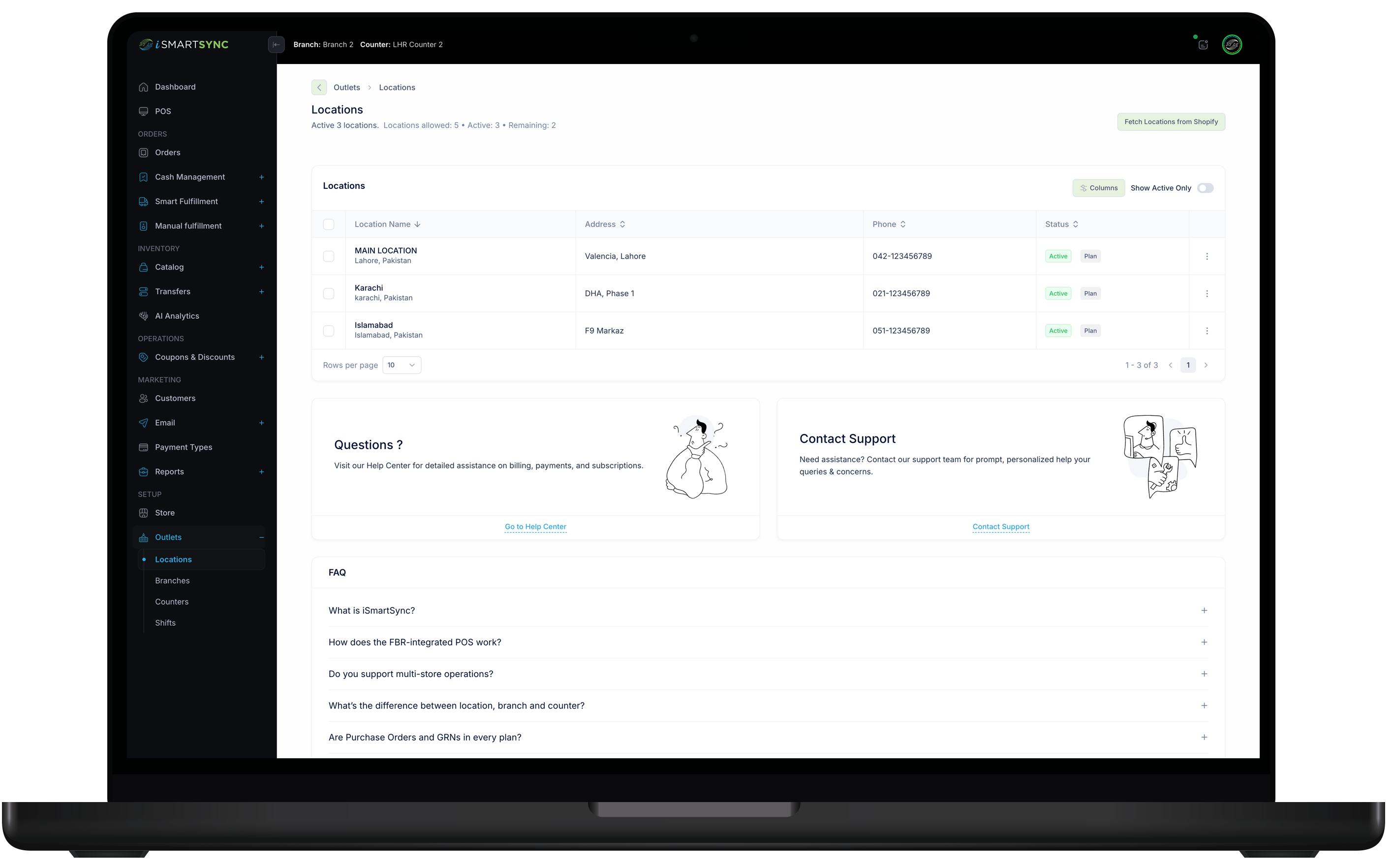 Multi-location inventory management